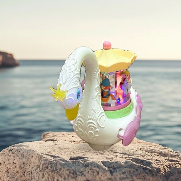 Swan Carousel Toy with Pink and Yellow Accents - Picture 8 of 8